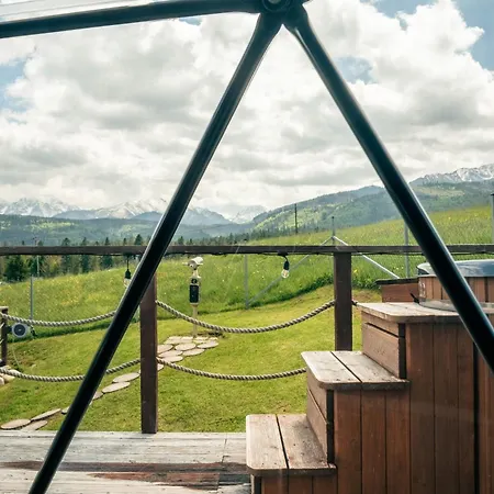 Lüks kamp alanı Goralski Harem Osada Glamp & Glass Z Jacuzzi I Balia