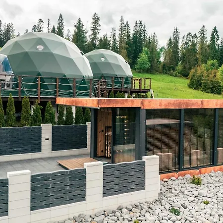 Lüks kamp alanı Goralski Harem Osada Glamp & Glass Z Jacuzzi I Balia Zakopane